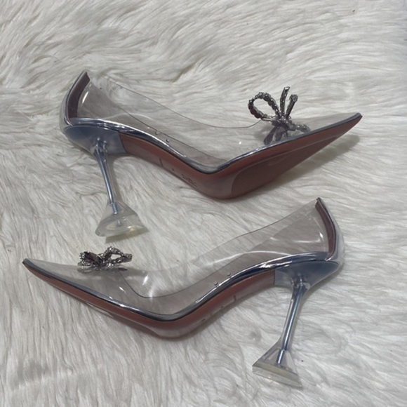 New Amina Muaddi Rosie glass pointed toe pump size 39.5EU - Picture 5 of 15